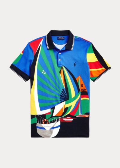 Polos Polo Ralph Lauren Hombre Azules / Multicolor - Classic Fit Sailboat Mesh - IYVSR4589